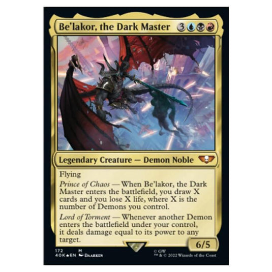 Magic The Gathering - Universes Beyond - Warhammer 40k - Be'lakor, the Dark Master - 172/168
