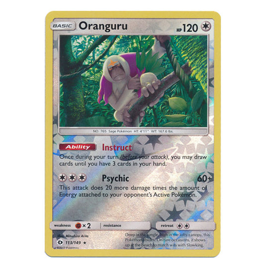 Pokemon - Sun & Moon - Base Set - (Reverse Holo) - Oranguru - 113/149