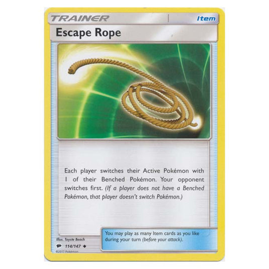 Pokemon - Sun & Moon - Burning Shadows - Escape Rope - 114/147