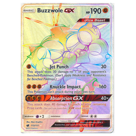 Pokemon - Sun & Moon - Crimson Invasion - Buzzwole-GX (Hyper Rare) - 115/111