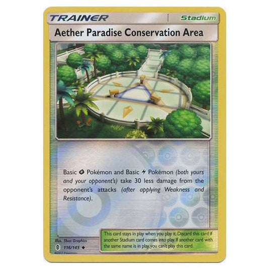Pokemon - Sun & Moon - Guardians Rising - (Reverse Holo) - Aether Paradise Conservation Area - 116/145
