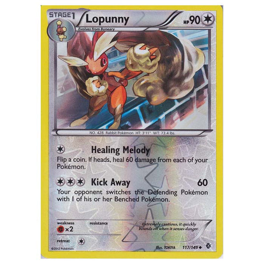 Pokemon - Black & White - Boundaries Crossed (Reverse Holo) - Lopunny 117/149