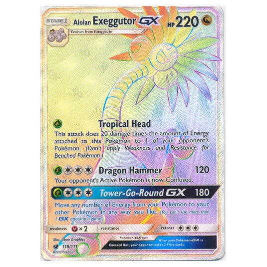 Pokemon - Sun & Moon - Crimson Invasion - Alolan Exeggutor-GX (Hyper Rare) - 118/111