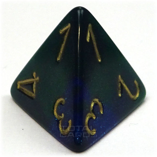 Chessex - Gemini 16mm D4 - Blue-Green w/Gold