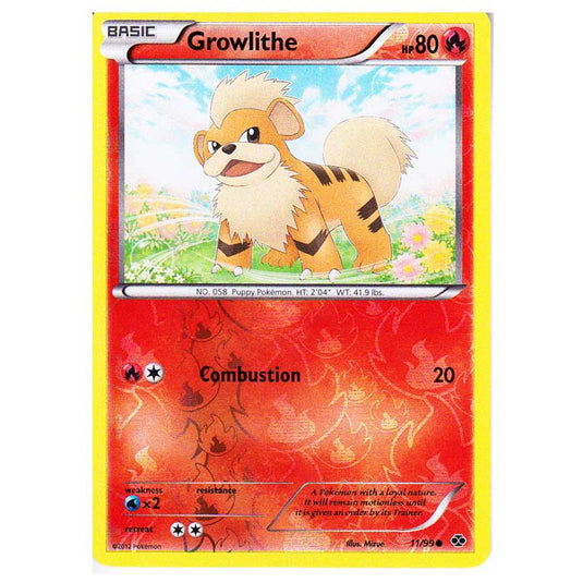 Pokemon - Black & White - Next Destinies - (Reverse Holo) Growlithe 11/99