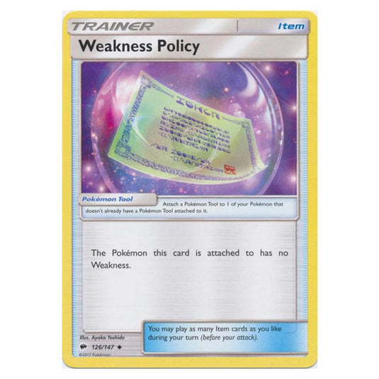 Pokemon - Sun & Moon - Burning Shadows - Weakness Policy - 126/147