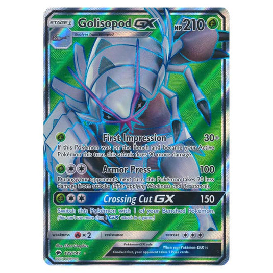 Pokemon - Sun & Moon - Burning Shadows - Golisopod-GX (Full Art) - 129/147