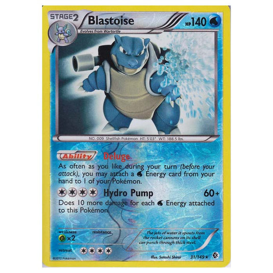 Pokemon - Black & White - Boundaries Crossed (Reverse Holo) - Blastoise 31/149