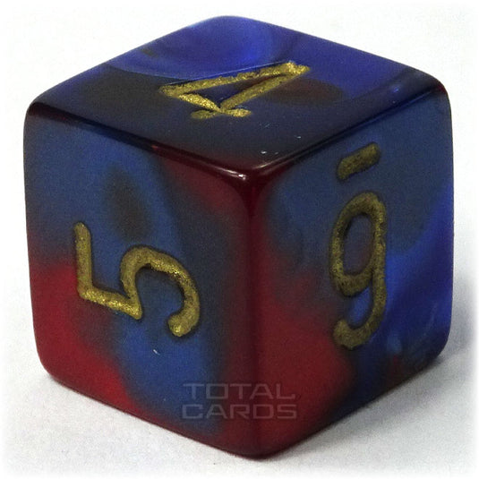 Chessex - Gemini 16mm D6 - Blue-Red w/Gold