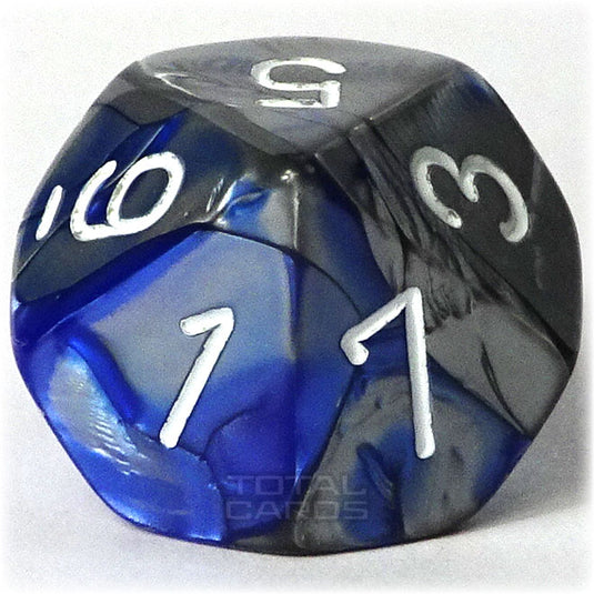 Chessex - Gemini 16mm D10 - Blue-Silver w/White