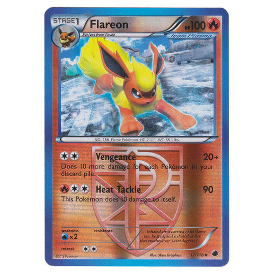 Pokemon - Black & White - Plasma Freeze - (Reverse Holo) Flareon - 12/116