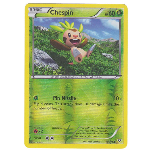 Pokemon - XY Base Set - (Reverse Holo) Chespin - 12/146