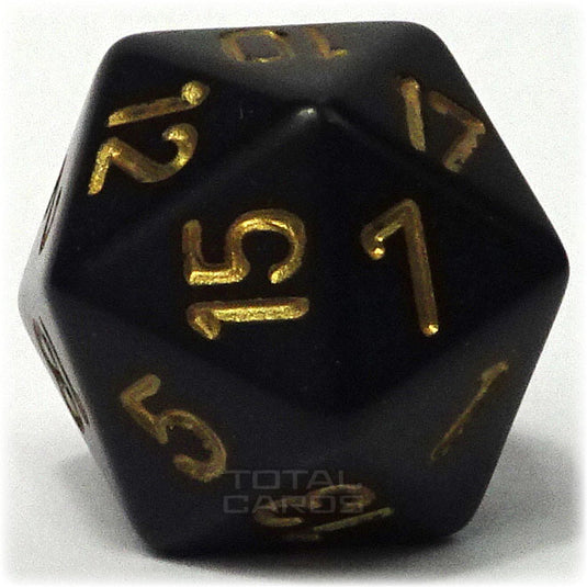 Chessex - Opaque 16mm D20 - Black w/Gold