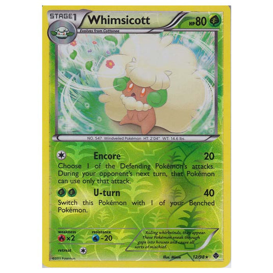 Pokemon - Black & White - Emerging Powers - (Reverse Holo) - Whimsicott 12/98