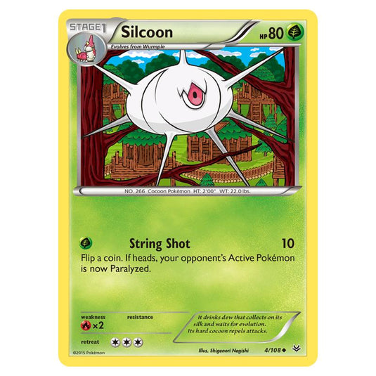 Pokemon - XY - Roaring Skies - Silcoon - 4/108 (Reverse Holo)