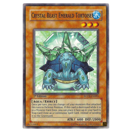 Yu-Gi-Oh! - Force of the Breaker - Crystal Beast Emerald Tortoise (Common) FOTB-EN003