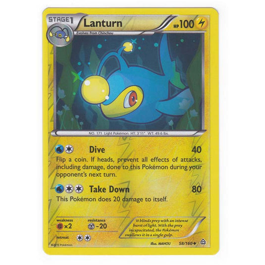 Pokemon - XY Primal Clash - (Reverse Holo) - Lanturn - 58/160