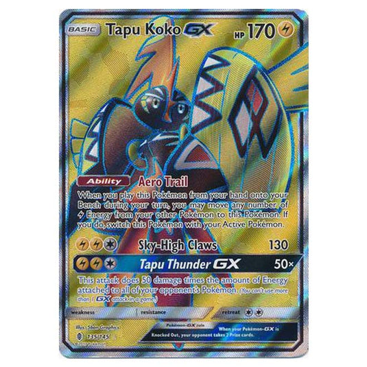 Pokemon - Sun & Moon - Guardians Rising - Tapu Koko-GX (Full Art) - 135/145