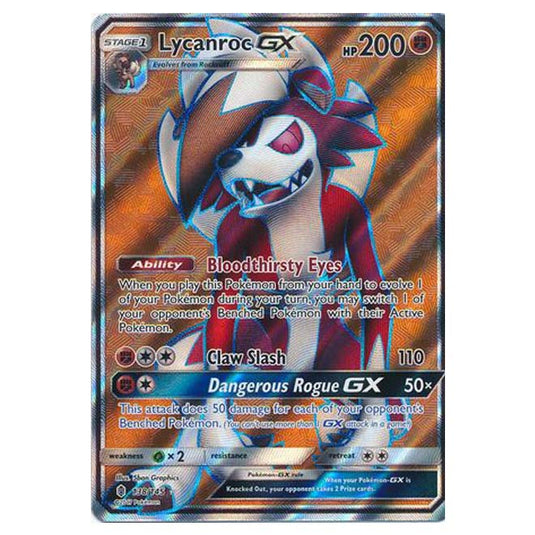 Pokemon - Sun & Moon - Guardians Rising - Lycanroc-GX (Fullt Art) - 138/145