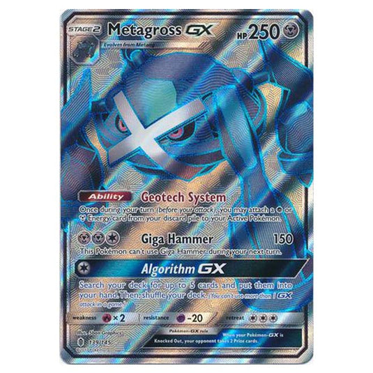 Pokemon - Sun & Moon - Guardians Rising - Metagross-GX (Fullt Art) - 139/145