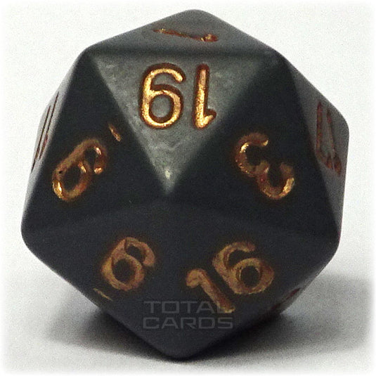 Chessex - Opaque 16mm D20 - Dark Grey w/Copper