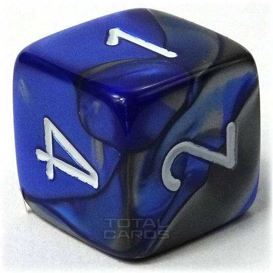 Chessex - Gemini 16mm D6 - Blue-Silver w/White