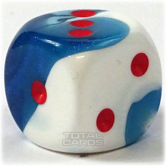 Chessex - Gemini 16mm D6 w/pips - Astral Blue-White w/Red