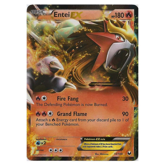 Pokemon - Black & White - Dark Explorers - Entei-EX - 13/108