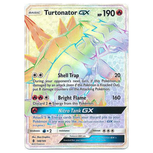 Pokemon - Sun & Moon - Guardians Rising - Turtonator-GX (Hyper Rare) - 148/145