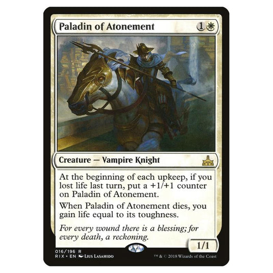 Magic The Gathering - Rivals Of Ixalan - Paladin Of Atonement - 16/196 (Foil)