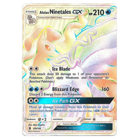 Pokemon - Sun & Moon - Guardians Rising - Alolan Ninetales-GX (Hyper Rare) - 150/145