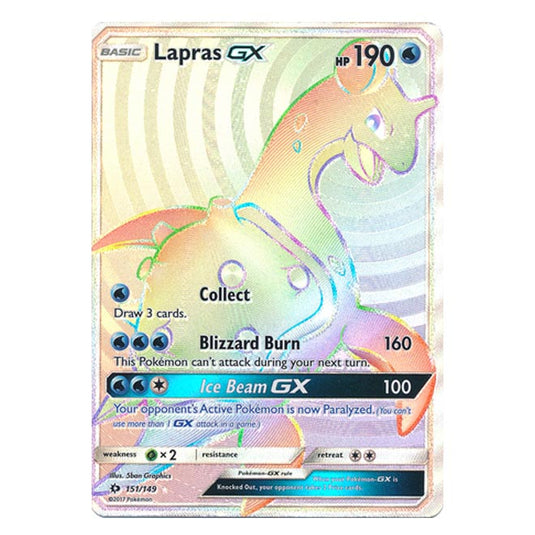 Pokemon - Sun & Moon - Base Set - Lapras-GX (Hyper Rare) - 151/149