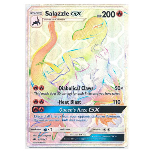 Pokemon - Sun & Moon - Burning Shadows - Salazzle-GX (Hyper Rare) - 151/147