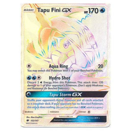 Pokemon - Sun & Moon - Burning Shadows - Tapu Fini-GX (Hyper Rare) - 152/147