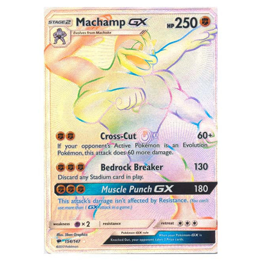 Pokemon - Sun & Moon - Burning Shadows - Machamp-GX (Hyper Rare) - 154/147