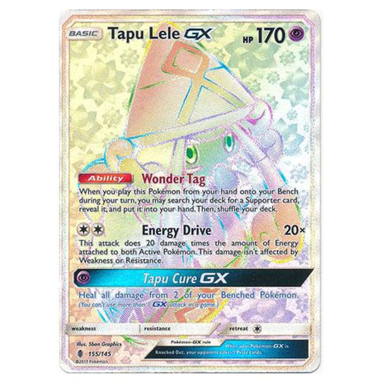 Pokemon - Sun & Moon - Guardians Rising - Tapu Lele-GX (Hyper Rare) - 155/145