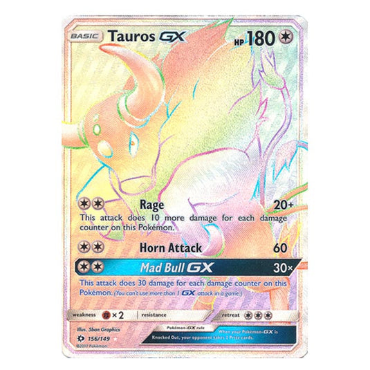 Pokemon - Sun & Moon - Base Set - Tauros-GX (Hyper Rare) - 156/149