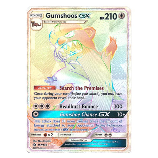 Pokemon - Sun & Moon - Base Set - Gumshoos-GX (Hyper Rare) - 157/149