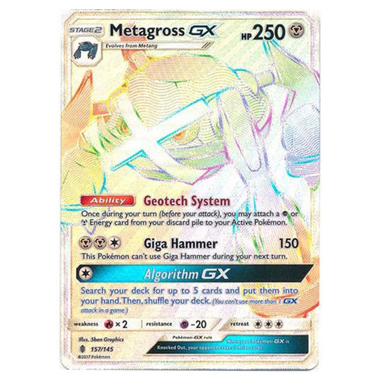 Pokemon - Sun & Moon - Guardians Rising - Metagross-GX (Hyper Rare) - 157/145