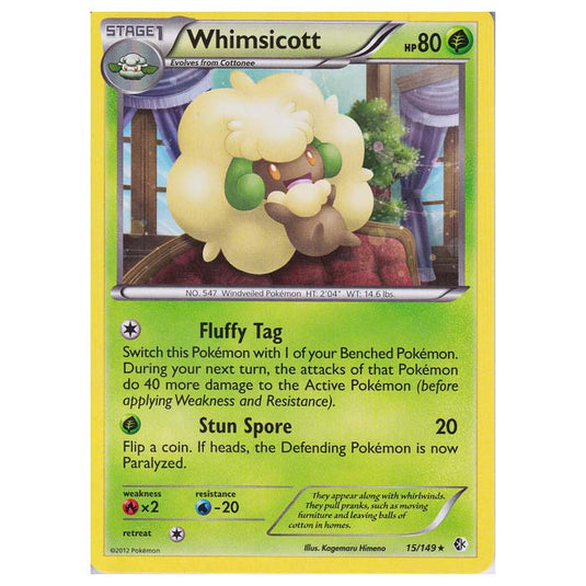 Pokemon - Black & White - Boundaries Crossed - Whimsicott 15/149