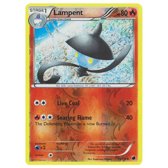 Pokemon - Black & White - Plasma Freeze - (Reverse Holo) Lampent - 15/116