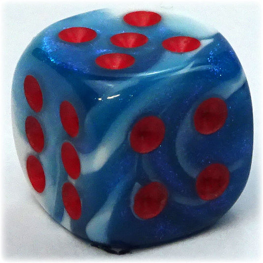 Chessex - Gemini 12mm D6 - Astral Blue-White w/Red