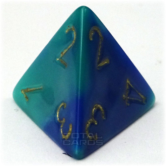 Chessex - Gemini 16mm D4 - Blue-Teal w/Gold