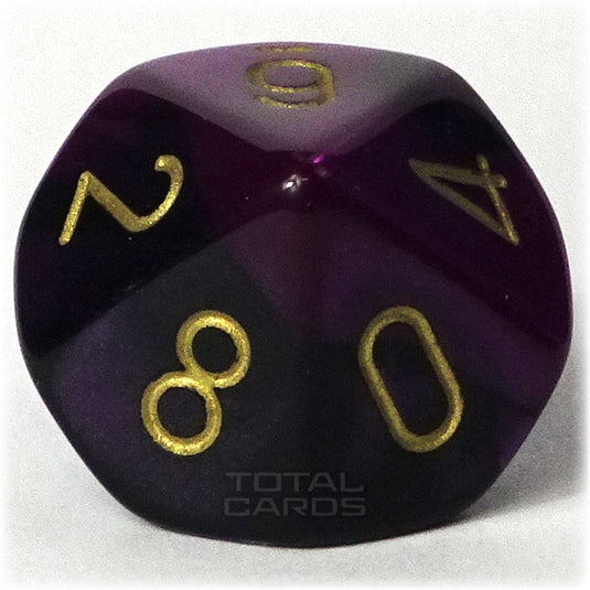 Chessex - Gemini 16mm D10 - Black-Purple w/Gold