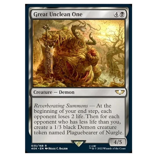 Magic The Gathering - Universes Beyond - Warhammer 40k - Great Unclean One - 035/168