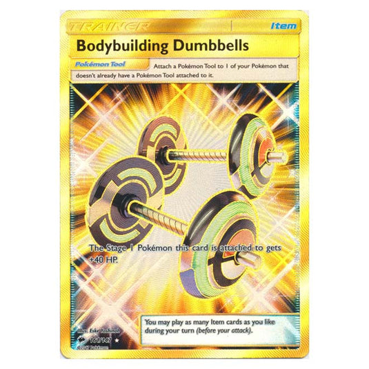 Pokemon - Sun & Moon - Burning Shadows - Bodybuilding Dumbbells (Secret Rare) - 161/147