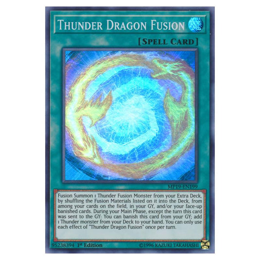 Yu-Gi-Oh! - 2019 Gold Sarcophagus Tin Mega Pack - Thunder Dragon Fusion (Super Rare) MP19-EN199