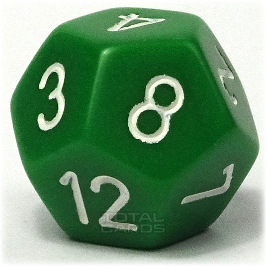 Chessex - Opaque 16mm D12 - Green w/White