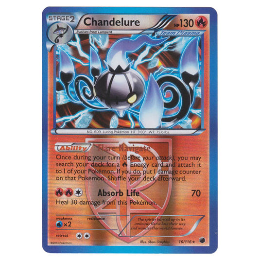 Pokemon - Black & White - Plasma Freeze - (Reverse Holo) Chandelure - 16/116