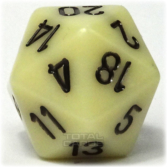 Chessex - Opaque 16mm D20 - Ivory w/Black